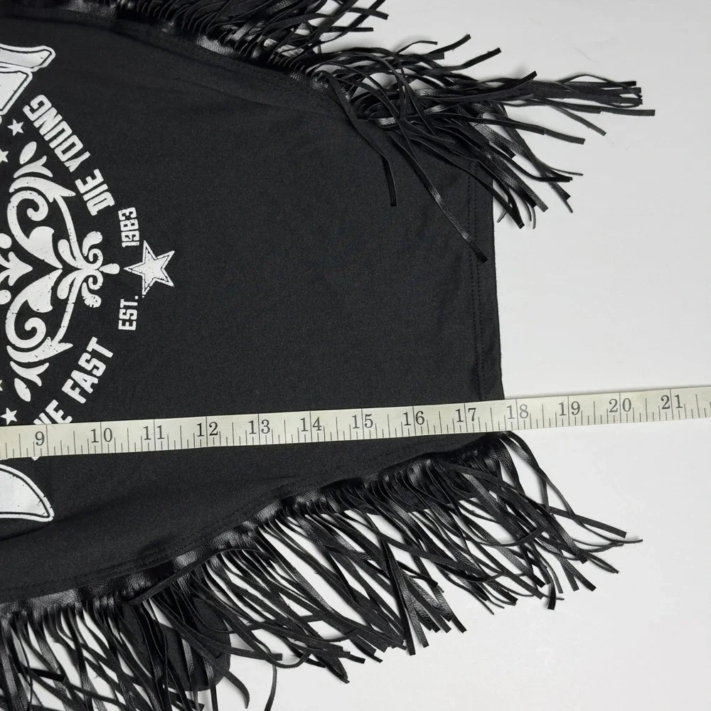 Julia By Love J Wild And Free Dreamer Bikercore Festival Rave Fringed Top Size M - Picture 7 of 7